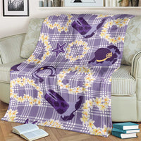 Aloha Hawaii Paniolo Lavender Palaka Blanket Coastal Rodeo - Polynesian Pride