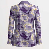 Aloha Hawaii Paniolo Lavender Palaka Blazer Coastal Rodeo - Polynesian Pride