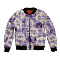 Aloha Hawaii Paniolo Lavender Palaka Bomber Jacket Coastal Rodeo - Polynesian Pride