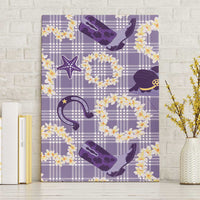 Aloha Hawaii Paniolo Lavender Palaka Canvas Wall Art Coastal Rodeo - Polynesian Pride