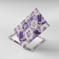 Aloha Hawaii Paniolo Lavender Palaka Canvas Wall Art Coastal Rodeo - Polynesian Pride