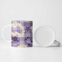 Aloha Hawaii Paniolo Lavender Palaka Ceramic Mug Coastal Rodeo - Polynesian Pride