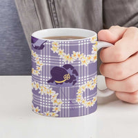 Aloha Hawaii Paniolo Lavender Palaka Ceramic Mug Coastal Rodeo - Polynesian Pride