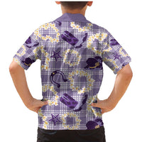 Aloha Hawaii Paniolo Lavender Palaka Family Matching Mermaid Dress and Hawaiian Shirt Coastal Rodeo - Polynesian Pride