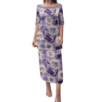 Aloha Hawaii Paniolo Lavender Palaka Family Matching Puletasi and Hawaiian Shirt Coastal Rodeo - Polynesian Pride