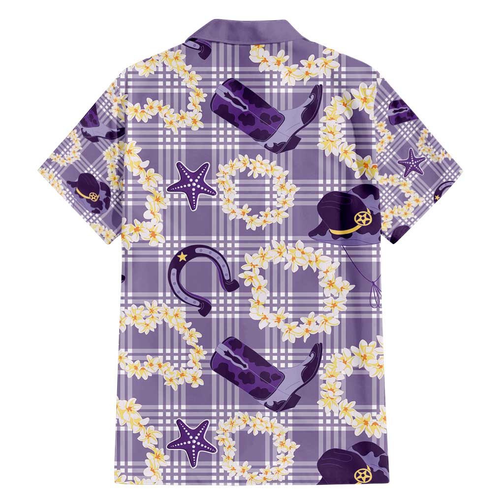 Aloha Hawaii Paniolo Lavender Palaka Family Matching Short Sleeve Bodycon Dress and Hawaiian Shirt Coastal Rodeo - Polynesian Pride