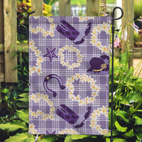 Aloha Hawaii Paniolo Lavender Palaka Garden Flag Coastal Rodeo - Polynesian Pride