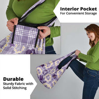 Aloha Hawaii Paniolo Lavender Palaka Grocery Bag Coastal Rodeo - Polynesian Pride