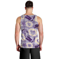 Aloha Hawaii Paniolo Lavender Palaka Men Tank Top Coastal Rodeo - Polynesian Pride