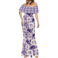 Aloha Hawaii Paniolo Lavender Palaka Mermaid Dress Coastal Rodeo - Polynesian Pride
