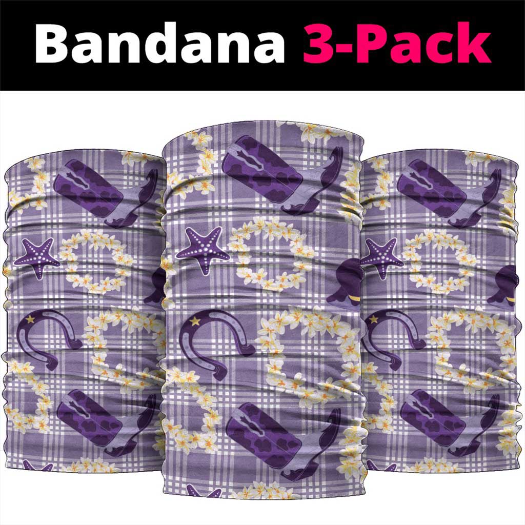 Aloha Hawaii Paniolo Lavender Palaka Neck Gaiter Coastal Rodeo - Polynesian Pride