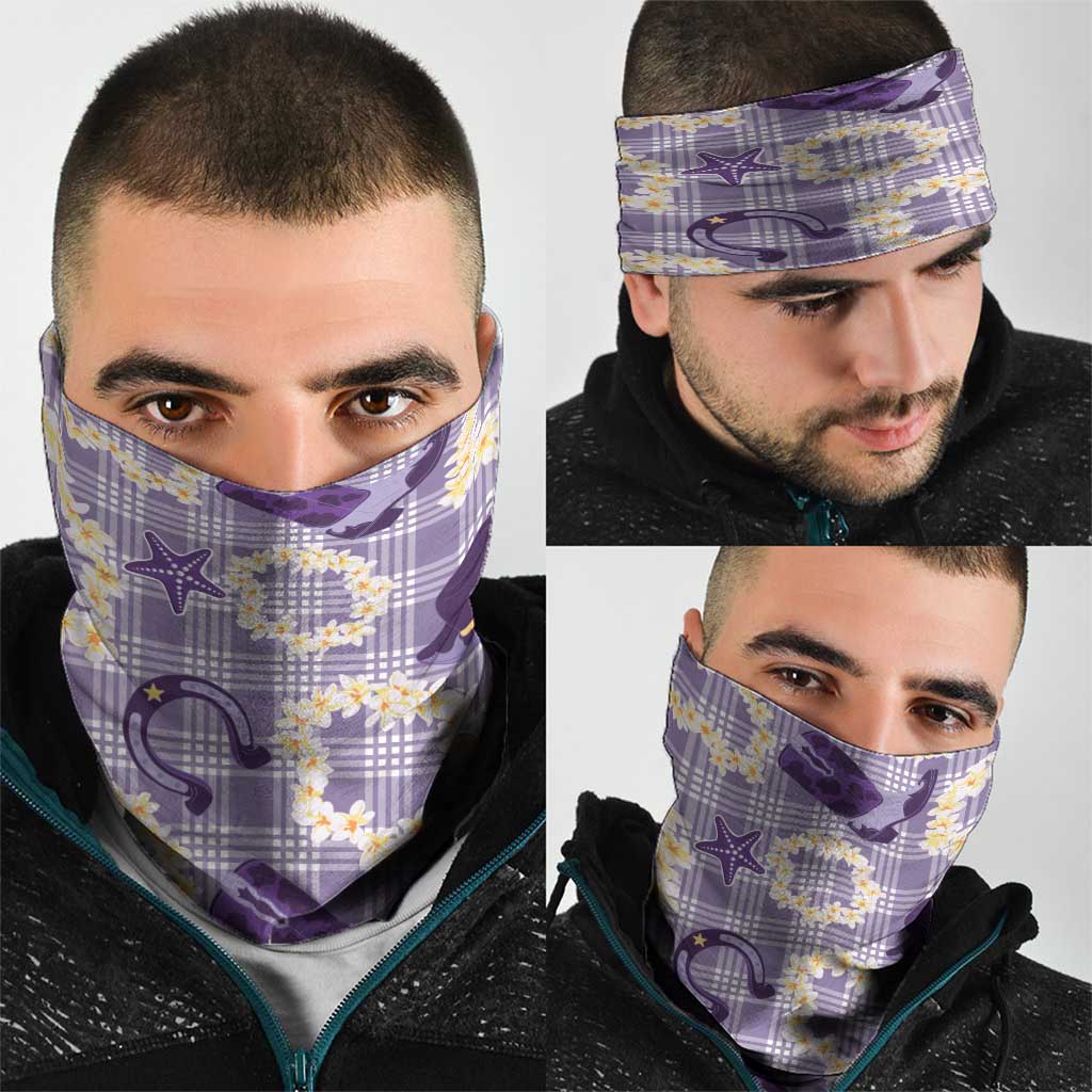 Aloha Hawaii Paniolo Lavender Palaka Neck Gaiter Coastal Rodeo - Polynesian Pride