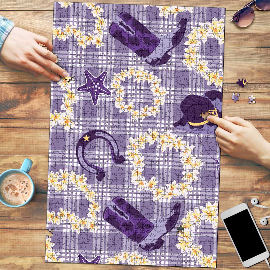 Aloha Hawaii Paniolo Lavender Palaka Puzzle Coastal Rodeo - Polynesian Pride