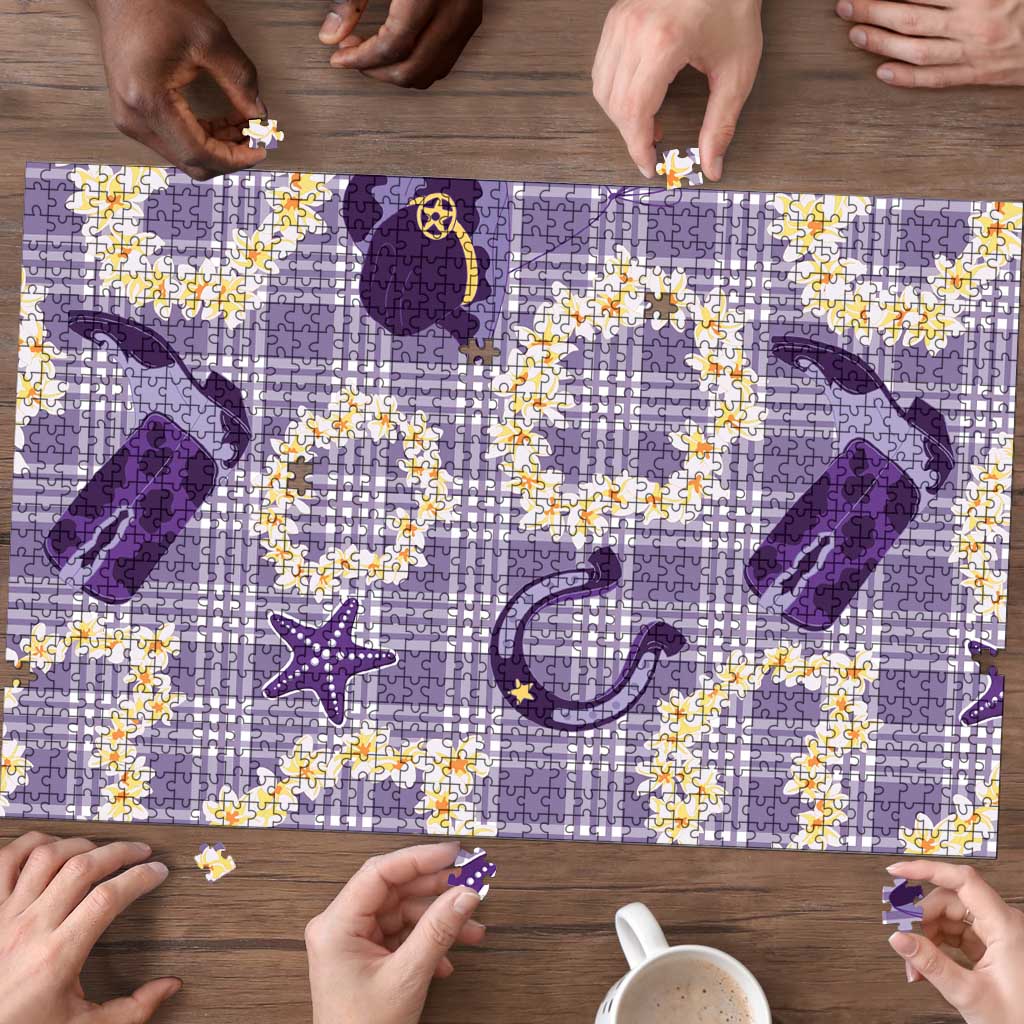 Aloha Hawaii Paniolo Lavender Palaka Puzzle Coastal Rodeo - Polynesian Pride