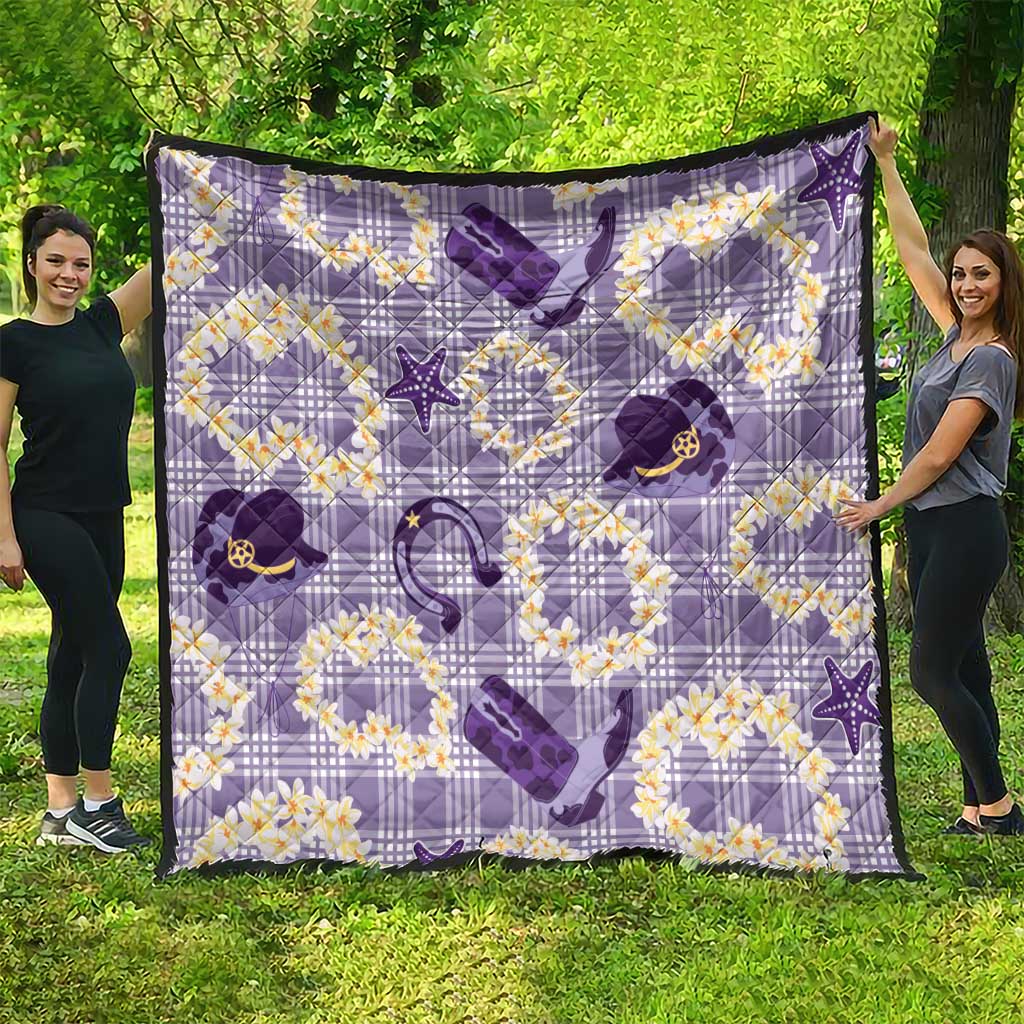 Aloha Hawaii Paniolo Lavender Palaka Quilt Coastal Rodeo - Polynesian Pride