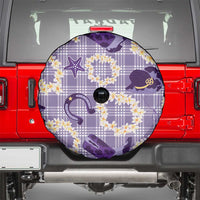 Aloha Hawaii Paniolo Lavender Palaka Spare Tire Cover Coastal Rodeo - Polynesian Pride