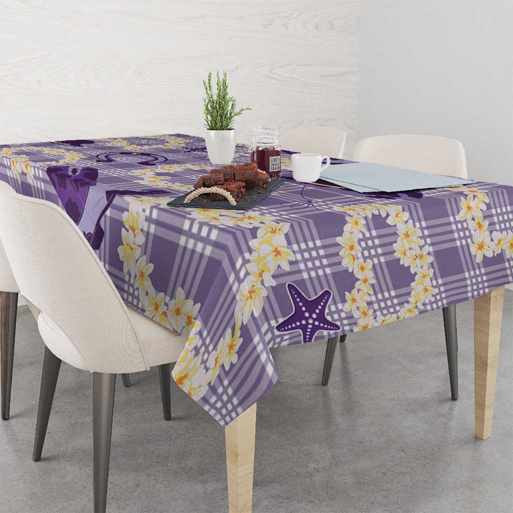 Aloha Hawaii Paniolo Lavender Palaka Tablecloth Coastal Rodeo - Polynesian Pride