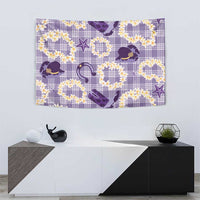 Aloha Hawaii Paniolo Lavender Palaka Tapestry Coastal Rodeo - Polynesian Pride