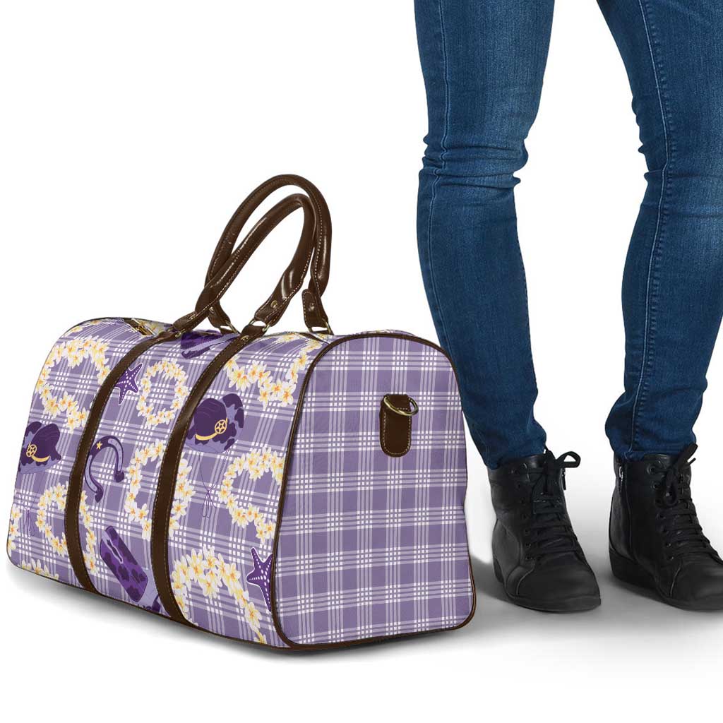 Aloha Hawaii Paniolo Lavender Palaka Travel Bag Coastal Rodeo - Polynesian Pride