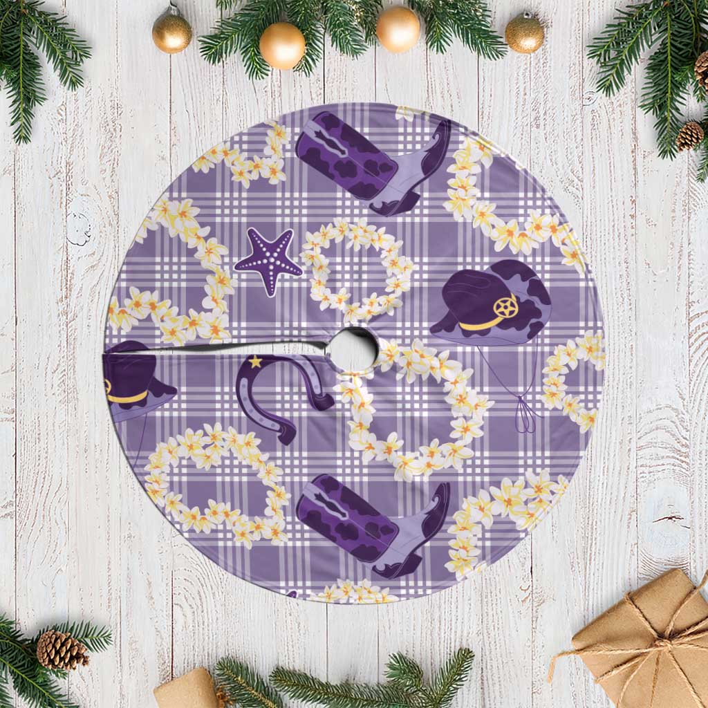 Aloha Hawaii Paniolo Lavender Palaka Tree Skirt Coastal Rodeo - Polynesian Pride