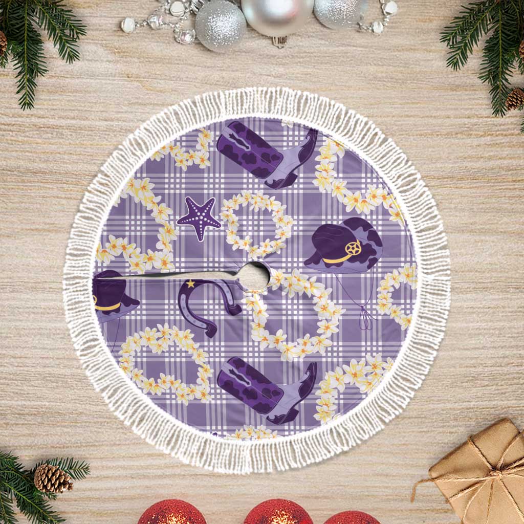 Aloha Hawaii Paniolo Lavender Palaka Tree Skirt Coastal Rodeo - Polynesian Pride
