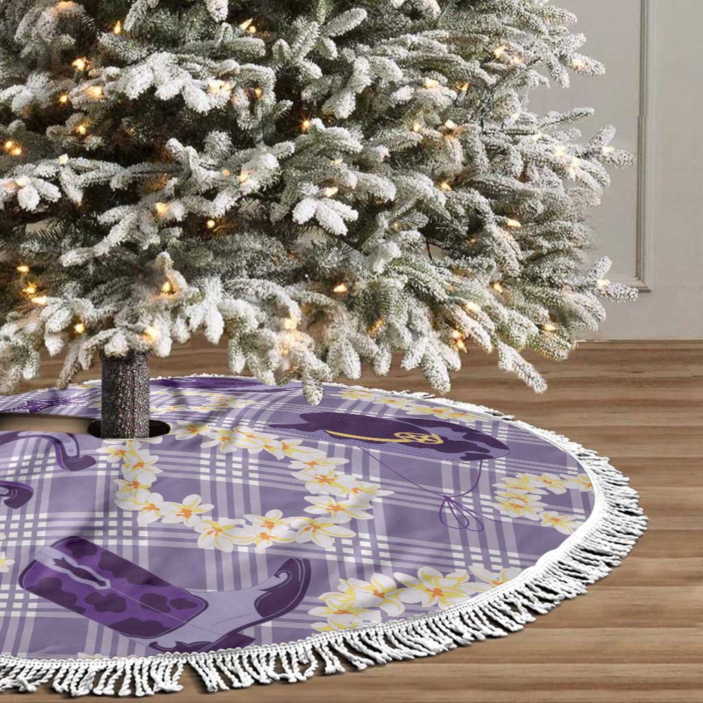 Aloha Hawaii Paniolo Lavender Palaka Tree Skirt Coastal Rodeo - Polynesian Pride