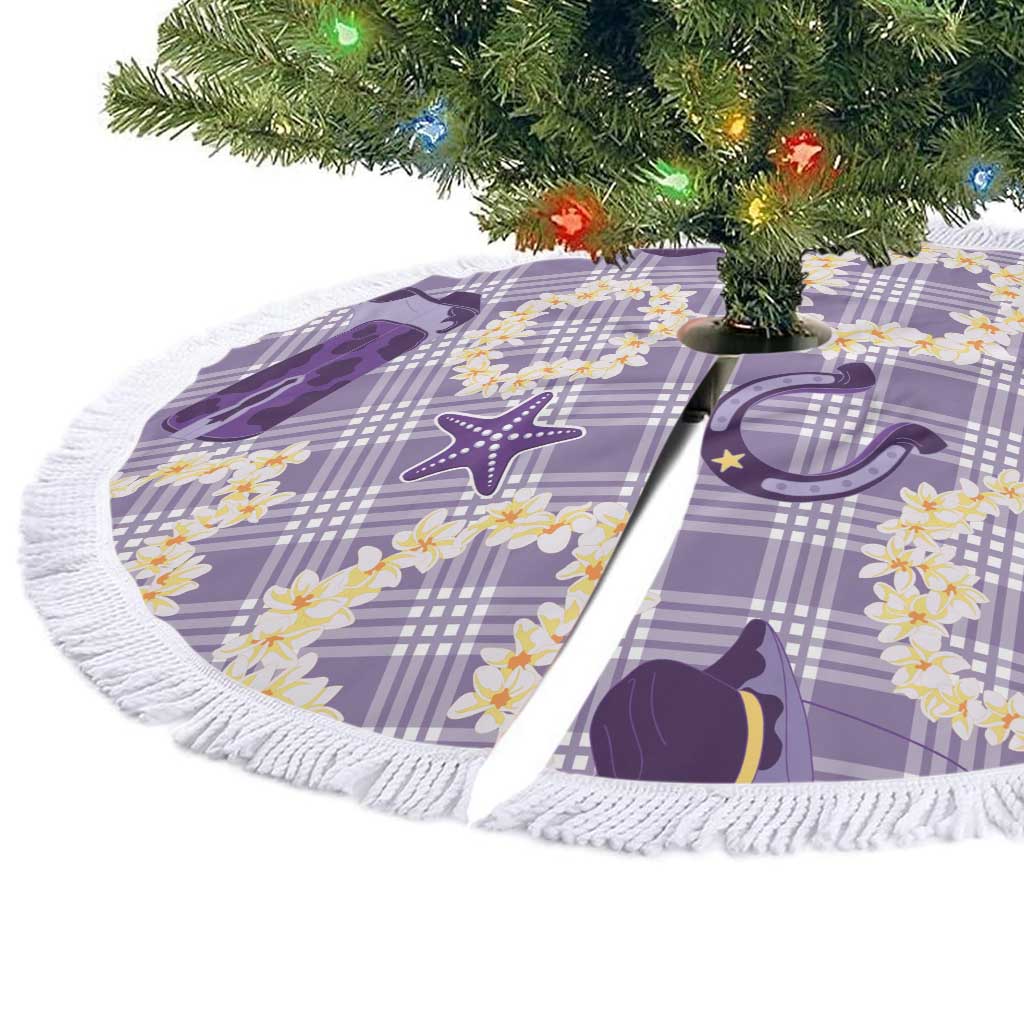 Aloha Hawaii Paniolo Lavender Palaka Tree Skirt Coastal Rodeo - Polynesian Pride