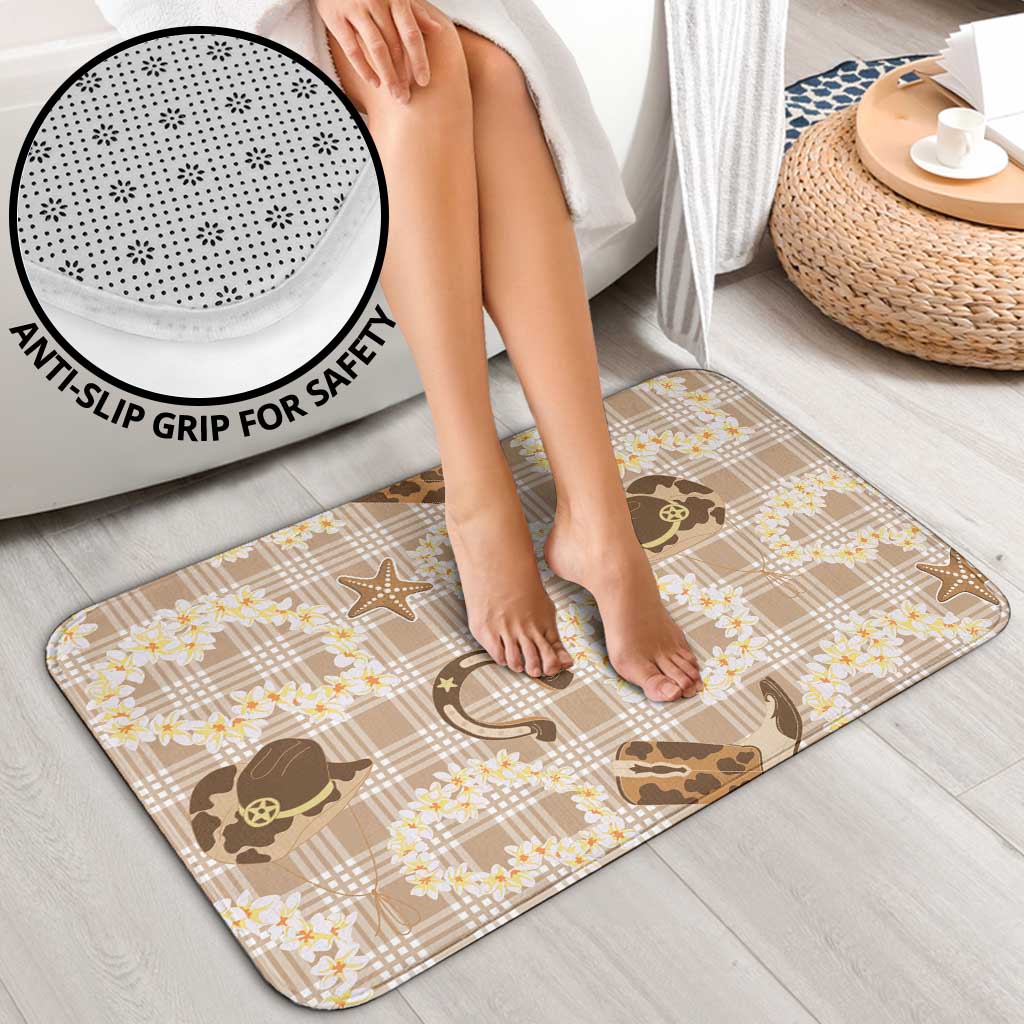 Aloha Hawaii Paniolo Khaki Palaka Bathroom Set Coastal Rodeo - Polynesian Pride