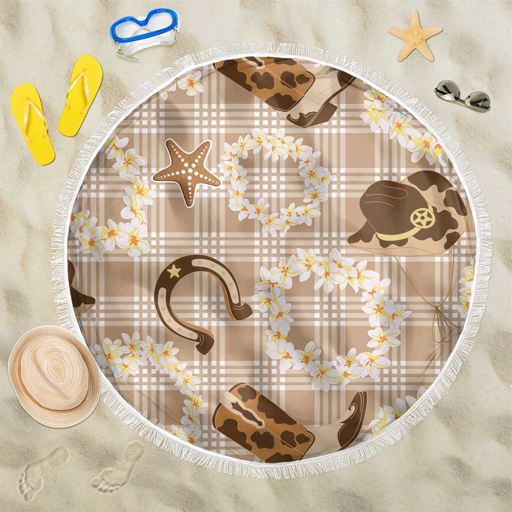Aloha Hawaii Paniolo Khaki Palaka Beach Blanket Coastal Rodeo - Polynesian Pride