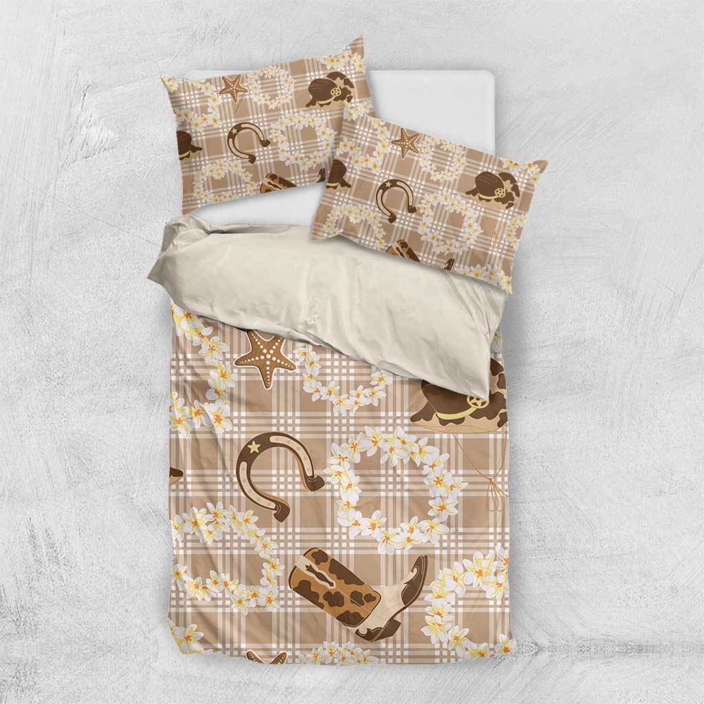 Aloha Hawaii Paniolo Khaki Palaka Bedding Set Coastal Rodeo - Polynesian Pride