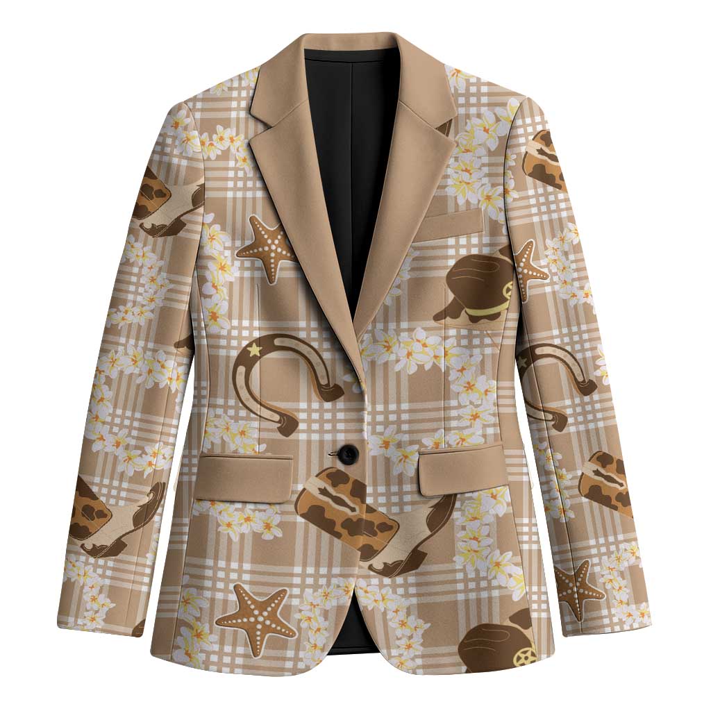 Aloha Hawaii Paniolo Khaki Palaka Blazer Coastal Rodeo - Polynesian Pride