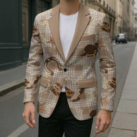 Aloha Hawaii Paniolo Khaki Palaka Blazer Coastal Rodeo - Polynesian Pride