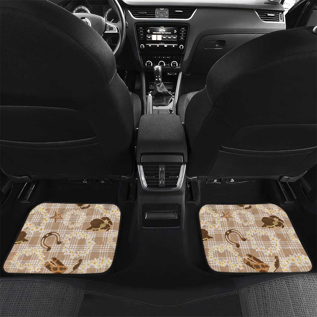 Aloha Hawaii Paniolo Khaki Palaka Car Mats Coastal Rodeo - Polynesian Pride