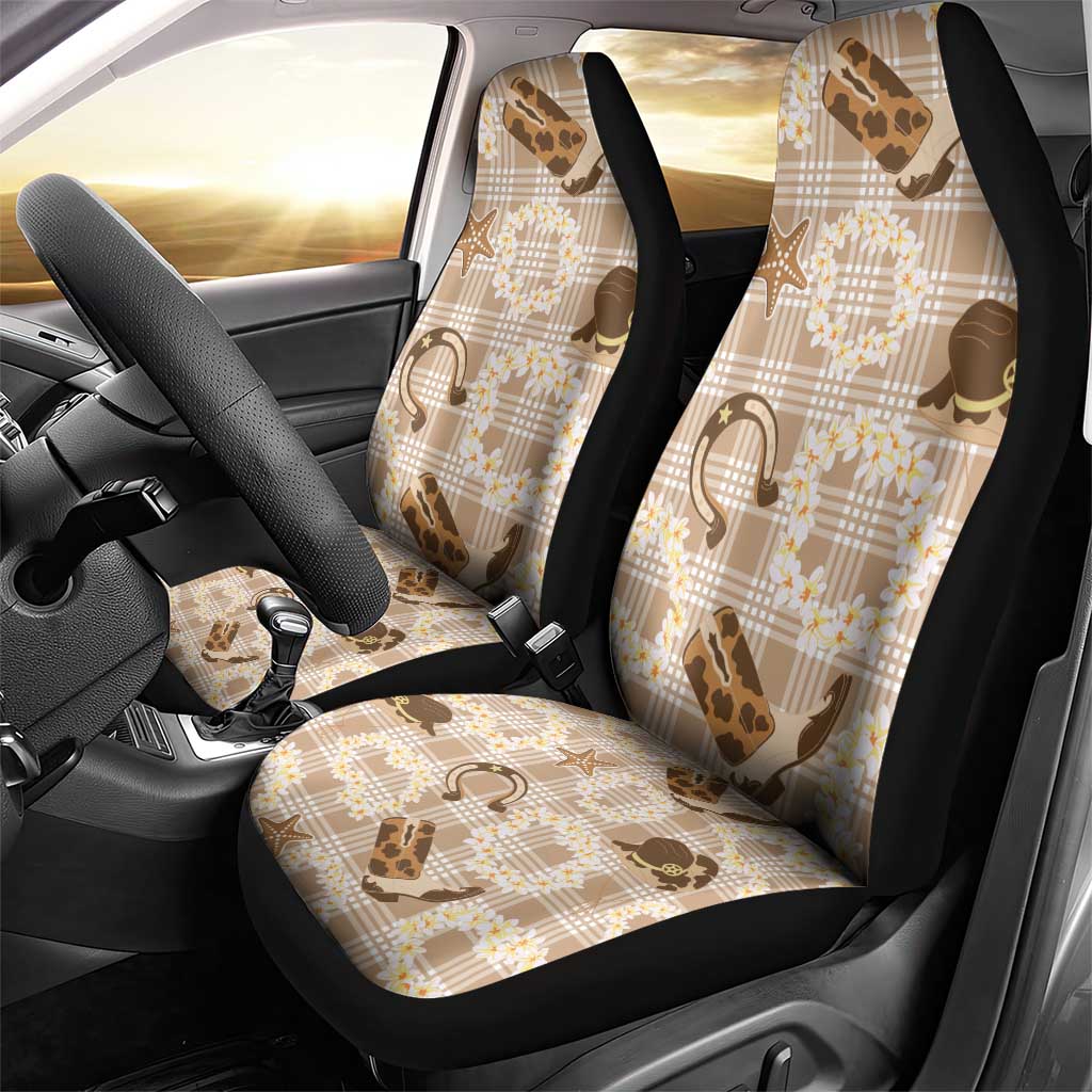 Aloha Hawaii Paniolo Khaki Palaka Car Seat Cover Coastal Rodeo - Polynesian Pride