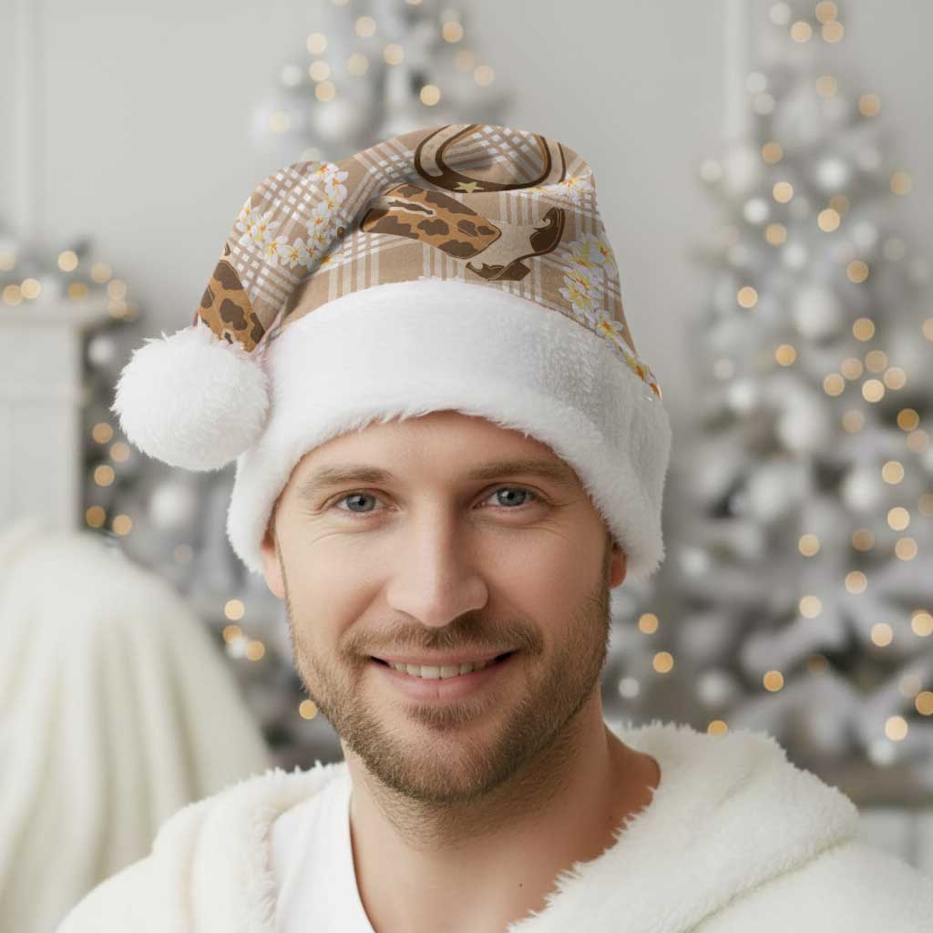 Aloha Hawaii Paniolo Khaki Palaka Christmas Santa Hat Coastal Rodeo - Polynesian Pride