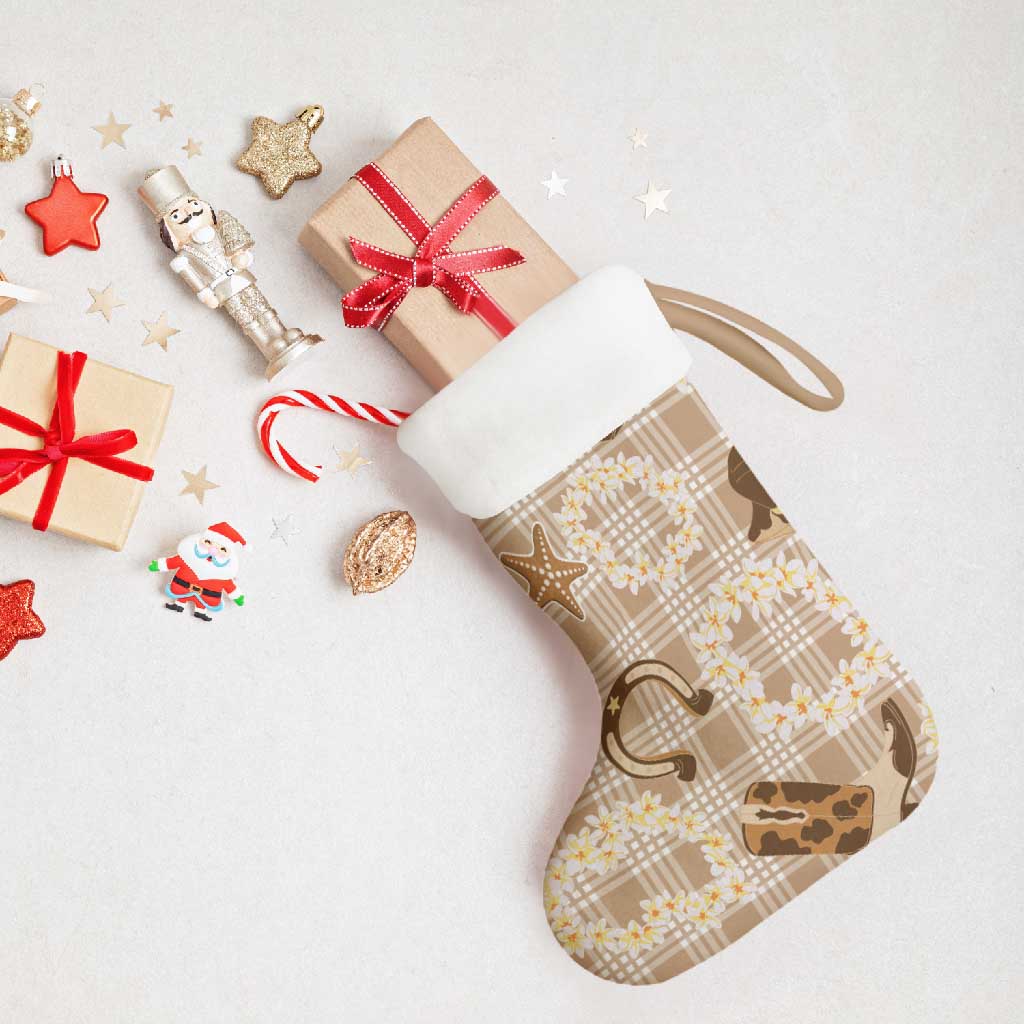 Aloha Hawaii Paniolo Khaki Palaka Christmas Stocking Coastal Rodeo - Polynesian Pride