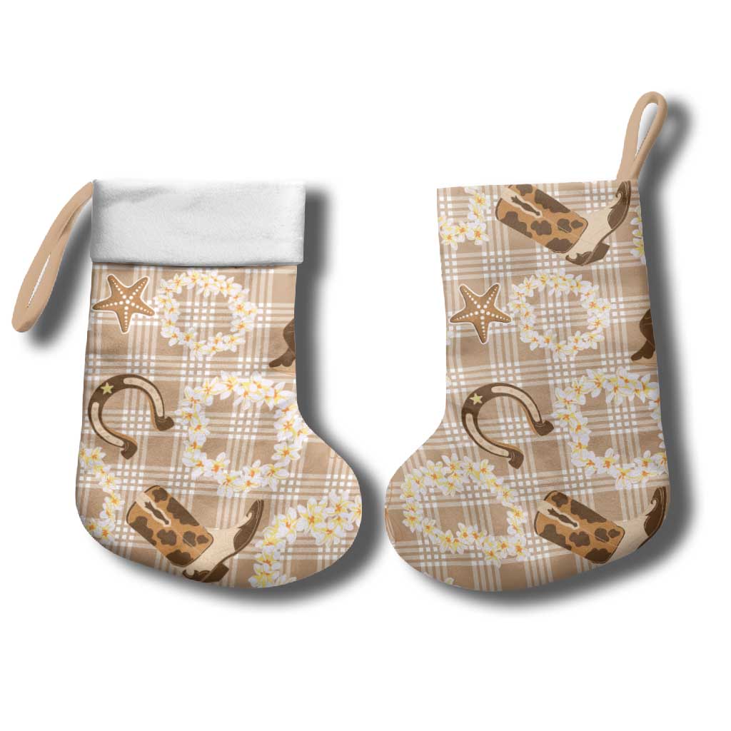 Aloha Hawaii Paniolo Khaki Palaka Christmas Stocking Coastal Rodeo - Polynesian Pride