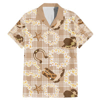 Aloha Hawaii Paniolo Khaki Palaka Family Matching Mermaid Dress and Hawaiian Shirt Coastal Rodeo - Polynesian Pride