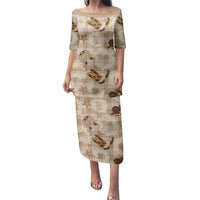 Aloha Hawaii Paniolo Khaki Palaka Family Matching Puletasi and Hawaiian Shirt Coastal Rodeo - Polynesian Pride