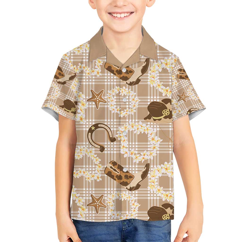 Aloha Hawaii Paniolo Khaki Palaka Family Matching Puletasi and Hawaiian Shirt Coastal Rodeo - Polynesian Pride