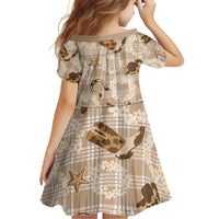 Aloha Hawaii Paniolo Khaki Palaka Family Matching Tank Maxi Dress and Hawaiian Shirt Coastal Rodeo - Polynesian Pride