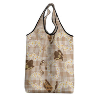 Aloha Hawaii Paniolo Khaki Palaka Grocery Bag Coastal Rodeo - Polynesian Pride