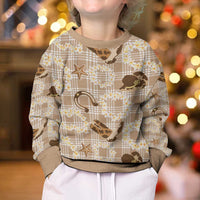 Aloha Hawaii Paniolo Khaki Palaka Kid Ugly Christmas Sweater Coastal Rodeo - Polynesian Pride