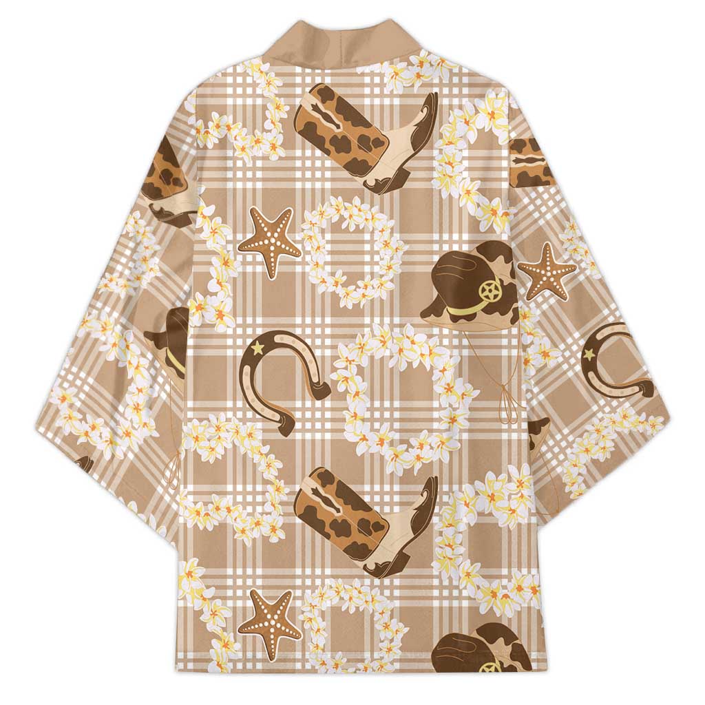 Aloha Hawaii Paniolo Khaki Palaka Kimono Coastal Rodeo - Polynesian Pride