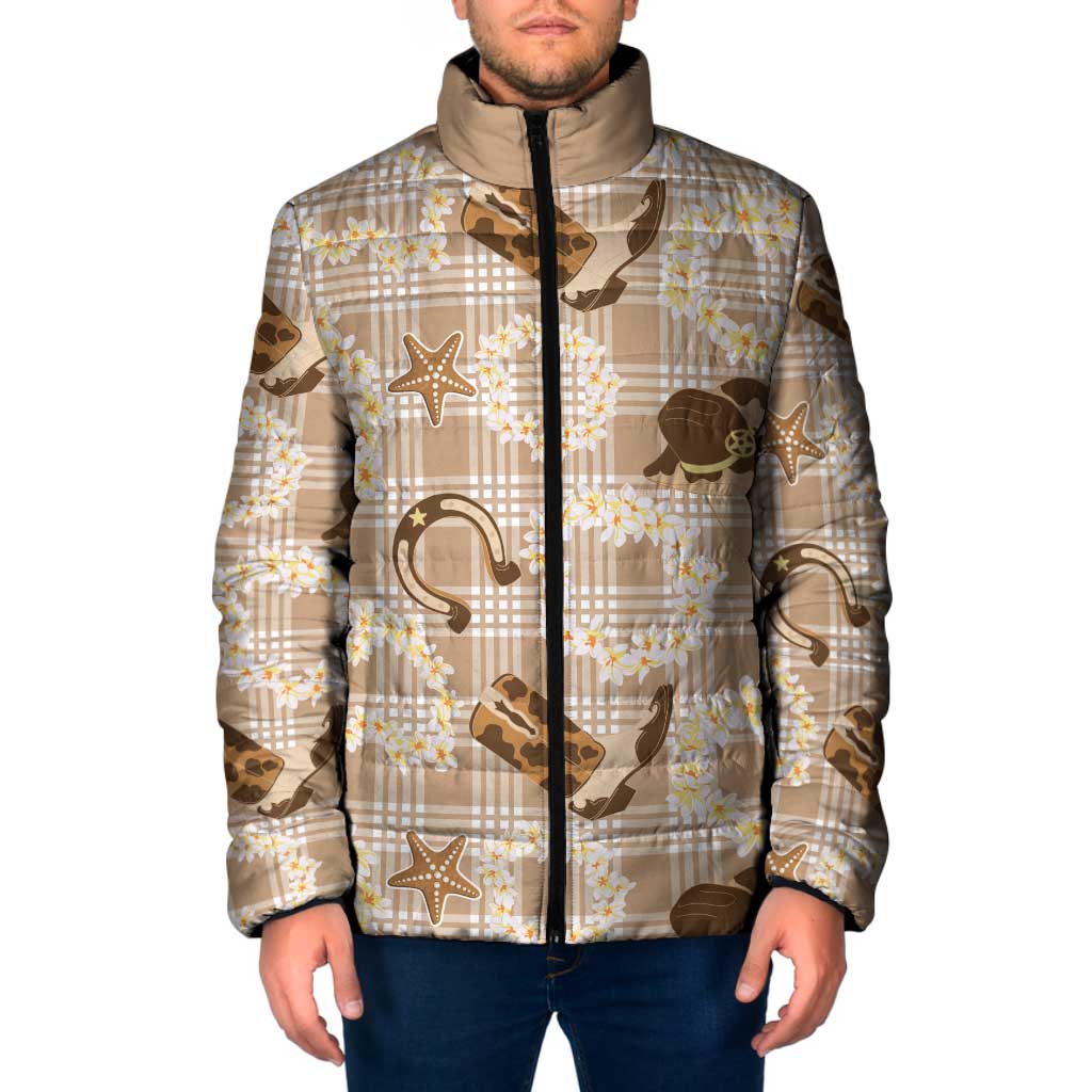 Aloha Hawaii Paniolo Khaki Palaka Padded Jacket Coastal Rodeo - Polynesian Pride