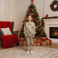 Aloha Hawaii Paniolo Khaki Palaka Christmas Pajama Set Coastal Rodeo LT7 Kid Khaki - Polynesian Pride