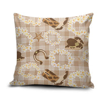 Aloha Hawaii Paniolo Khaki Palaka Pillow Cover Coastal Rodeo - Polynesian Pride