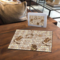 Aloha Hawaii Paniolo Khaki Palaka Puzzle Coastal Rodeo - Polynesian Pride