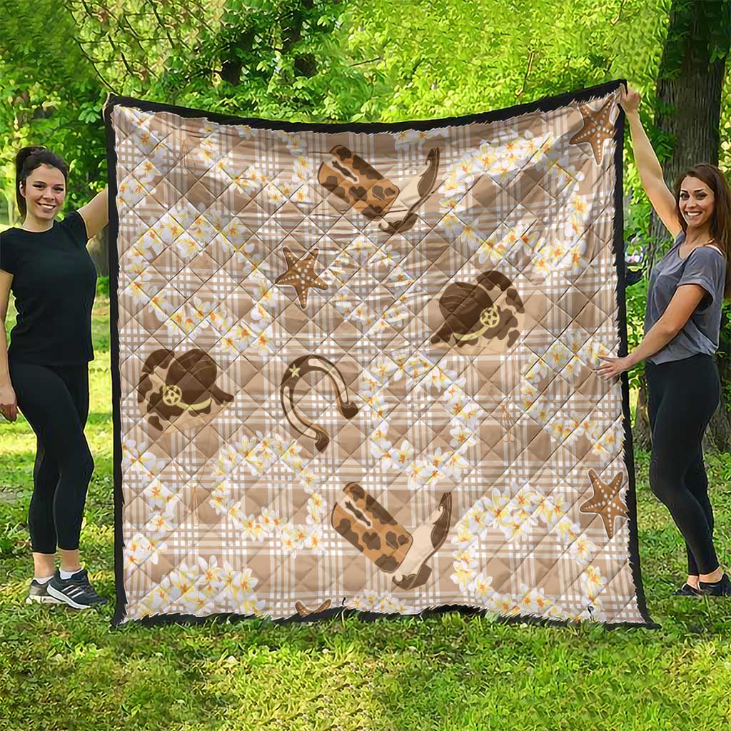 Aloha Hawaii Paniolo Khaki Palaka Quilt Coastal Rodeo - Polynesian Pride