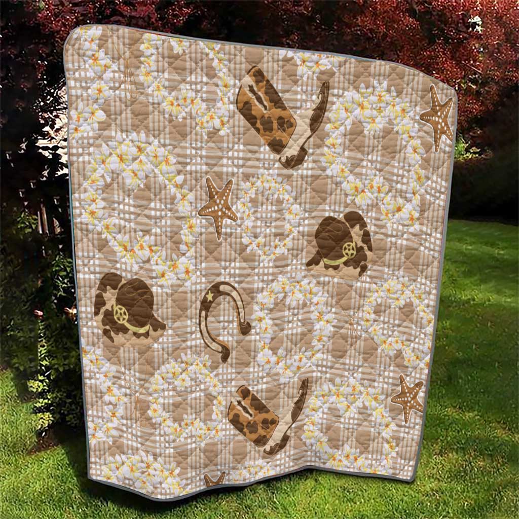 Aloha Hawaii Paniolo Khaki Palaka Quilt Coastal Rodeo - Polynesian Pride